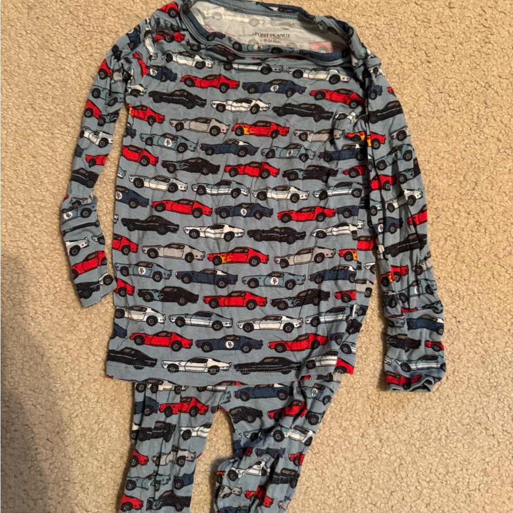 Posh Peanut 2 piece pajamas with Car Print